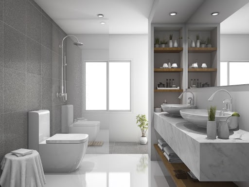 marmura in stil minimalist intr-o baie