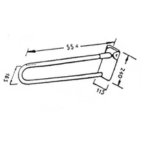Maner dublu, Ferro, Novatore Help, rabatabil, lungime 55 cm, alb