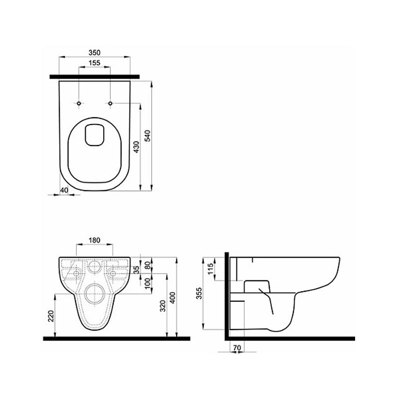 Vas wc suspendat Kolo Geberit Group, Traffic, rimfree, alb