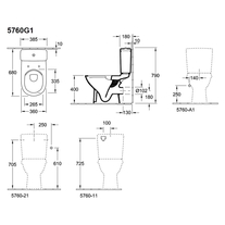 Rezervor monobloc Villeroy & Boch, O.Novo, pentru vas WC compact
