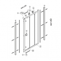 Usa culisanta Huppe, X1A, 100x190, formata din 3 elemente