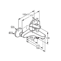 Baterie cada-dus Kludi, D-Vise, crom