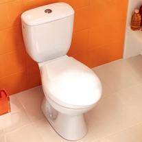 Set vas WC Cersanit, President, evacuare verticala, cu rezervor si capac inclus, alb