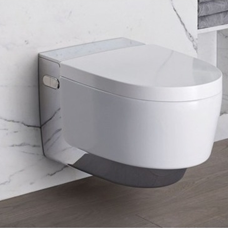 Set vas WC suspendat, Geberit, AquaClean Mera Comfort, rimless, capac cu funcție de bideu, alb/crom