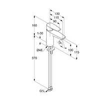 Baterie lavoar Kludi, Pure & Solid, fără ventil, 100 mm, crom