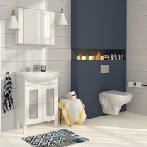 Set vas WC stativ Cersanit, Arteco New,  Rimless, cu rezervor si capac Soft-Close si Easy Off inclus