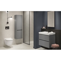 Dulap coloana Cersanit, Crea, cu doua usi, 140 cm, gri