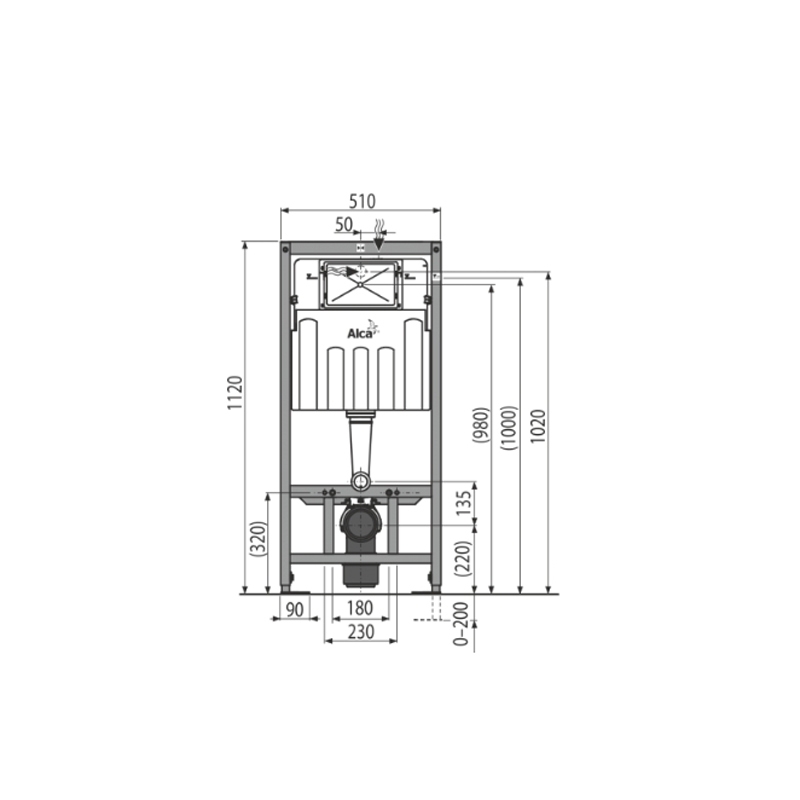 Rezervor wc incastrat Alcaplast, Sadromodul, pentru instalari uscate (in gips-carton)