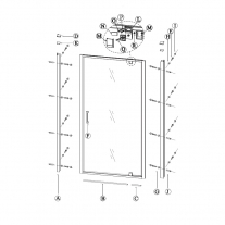 Usa batanta Sanswiss, Ocelia, dintr-o bucata, 90 x 190 cm, crom lucios