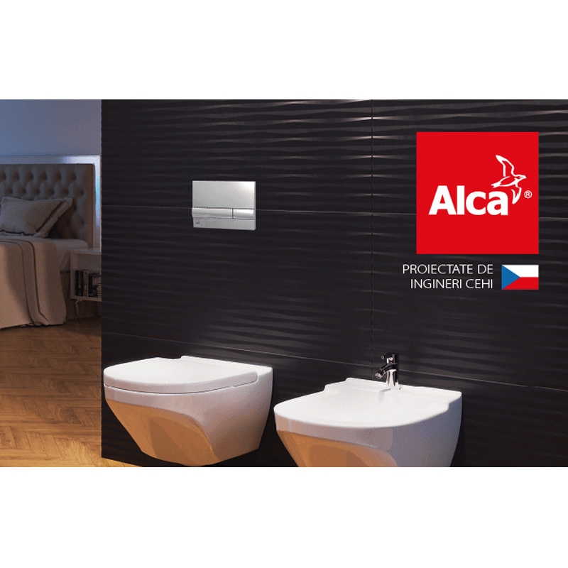 Rezervor wc incastrat Alcaplast, Sadromodul, pentru instalari uscate (in gips-carton) 8.4 cm pentru vas wc suspendat