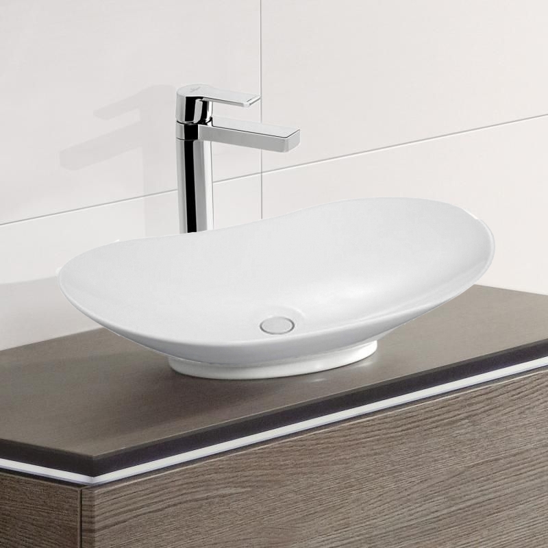 Lavoar pe blat Fluminia, My Pleasure, oval, 63.5 x 37.5 cm, alb