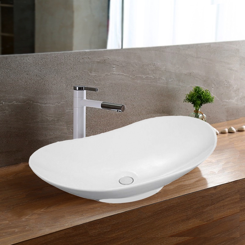 Lavoar pe blat Fluminia, My Pleasure, oval, 63.5 x 37.5 cm, alb