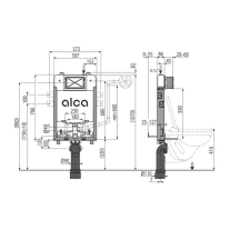 Rezervor  incastrat Alca, Renovmodul, slim, pentru montare in zidarie, pentru vas wc suspendat