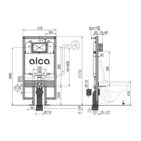 Rezervor wc incastrat Alca, Sadromodul, pentru instalari uscate (in gips-carton) 8.4 cm pentru vas wc suspendat