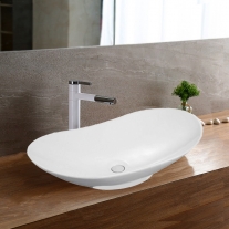 Lavoar pe blat Fluminia, My Pleasure, oval, 63.5 x 37.5 cm, alb