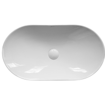 Lavoar pe blat Fluminia, My Pleasure, oval, 63.5 x 37.5 cm, alb