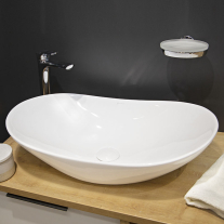 Lavoar pe blat Fluminia, My Pleasure, oval, 63.5 x 37.5 cm, alb