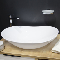 Lavoar pe blat Fluminia, My Pleasure, oval, 63.5 x 37.5 cm, alb