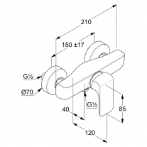 Baterie dus Kludi, Ameo, crom