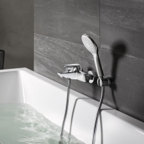 Baterie cada-dus Kludi, Ameo, montaj pe perete, crom