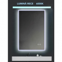 Oglinda Fluminia, Cosimo, dreptunghiulara, cu LED si dezaburire, 80 cm