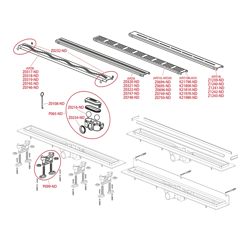 Rigola pentru dus Alcaplast, Simple, 550mm