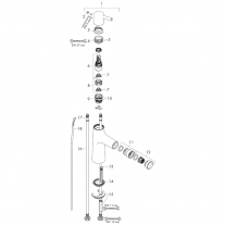 Baterie bideu cu ventil, Hansgrohe, Talis S, crom