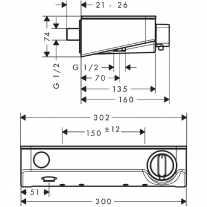 Baterie termostatata Hansgrohe, ShowerTablet Select 300, Crom