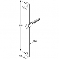Set de dus cu bara 90 cm, Kludi, Fizz 3S, negru mat