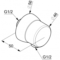 Cot racord, Kludi, Sirena, negru mat