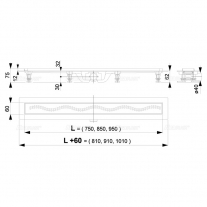 Set rigola de dus, AlcaPlast, Simple, cu capac, 75