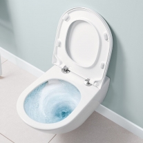 Vas WC suspendat, Villeroy & Boch, Subway 3.0, cu Twist Flush si capac cu soft close si quick release, alb