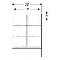 Dulap suspendat cu oglinda, Geberit, Selnova Square, lava, 60 cm