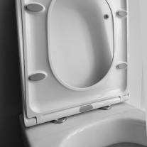 Set vas WC suspendat Hatria, Bianca, rimless, cu capac wc cu soft close, alb