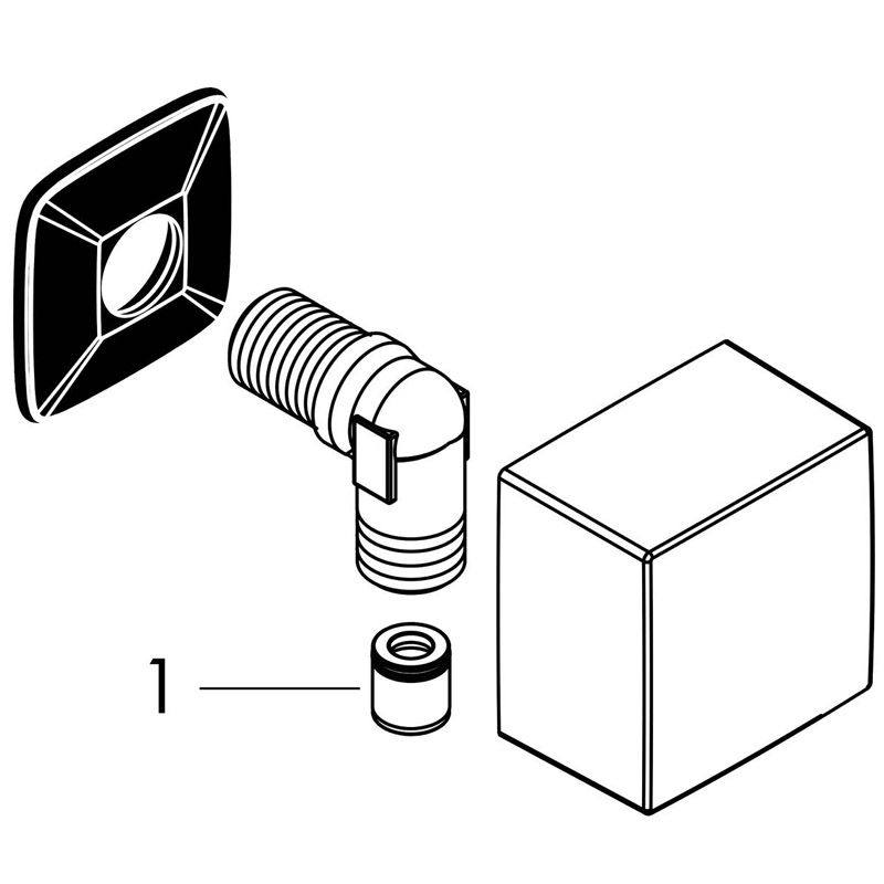 Racord dus, Hansgrohe, FixFit Square, patrat, auriu lucios