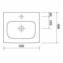 Lavoar pentru mobilier, Cersanit, Moduo, 50 x 40 cm, alb