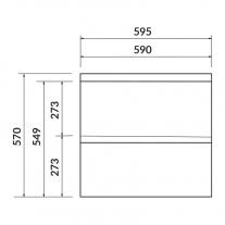 Mobilier suspendat Cersanit, Moduo, pentru lavoar incastrabil, 60 cm, gri
