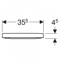Capac WC, Geberit, Selnova Square, cu Soft Close si Quick Release, 44,5 x 35,5 cm, alb