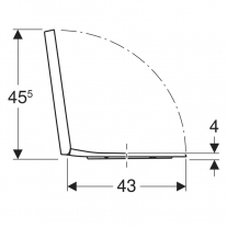 Capac WC, Geberit, Selnova Square, cu Soft Close si Quick Release, 44,5 x 35,5 cm, alb