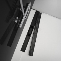 Set rigola de dus, Alcadrain, Simple, cu capac, 95 cm, negru mat