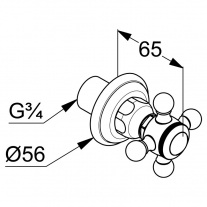 Comutator cu 2 cai, Kludi, Adlon, 1926, placat cu aur 23 kt