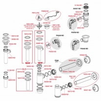 Ventil lavoar, Alcadrain, cu sita din otel inoxidabil, cu dop