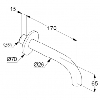 Pipa de umplere pentru cada, Kludi, Bozz, negru mat