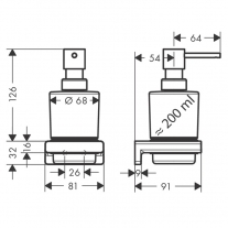Dozator sapun lichid, Hansgrohe, AddStoris, crom