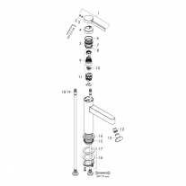 Baterie inalta de lavoar, Hansgrohe, Finoris 260, cu ventil, negru mat