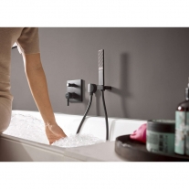 Baterie cada - dus, Hansgrohe, Finoris, incastrata, negru mat