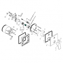 Baterie cada - dus, Hansgrohe, Vivenis, incastrabila, parte vizibila, alb mat