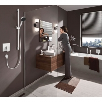Baterie cada - dus, Hansgrohe, Vivenis, incastrabila, parte vizibila, alb mat