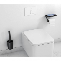 Set de portperie si suport hartie igienica, Hansgrohe, WallStoris, negru mat