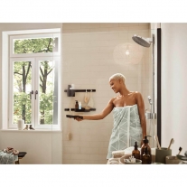 Bara de montaj pentru accesorii, Hansgrohe, WallStoris, negru mat